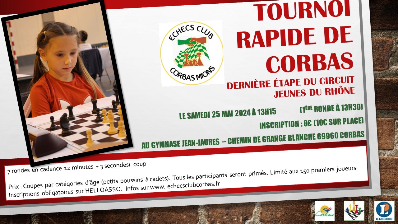 Tournoi rapide jeunes corbas 25 05 2024